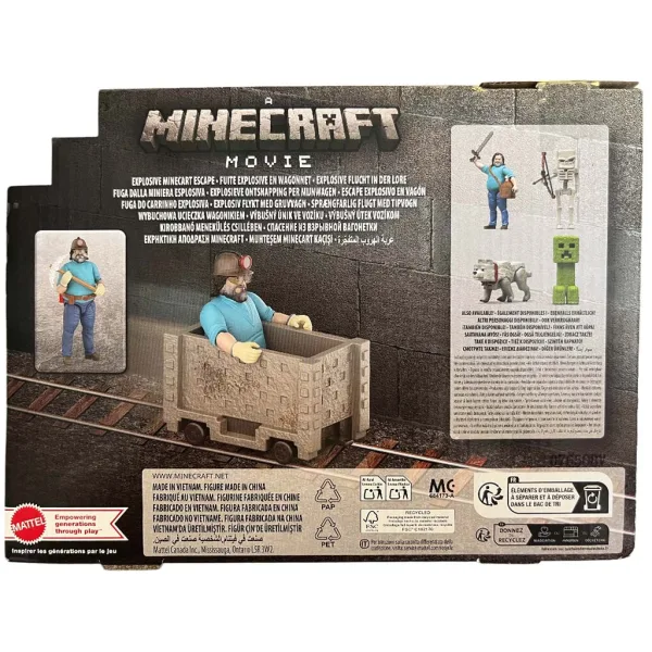 Minecraft Film - Steve i rudarski vagon komplet za igru - Mattel slika 2
