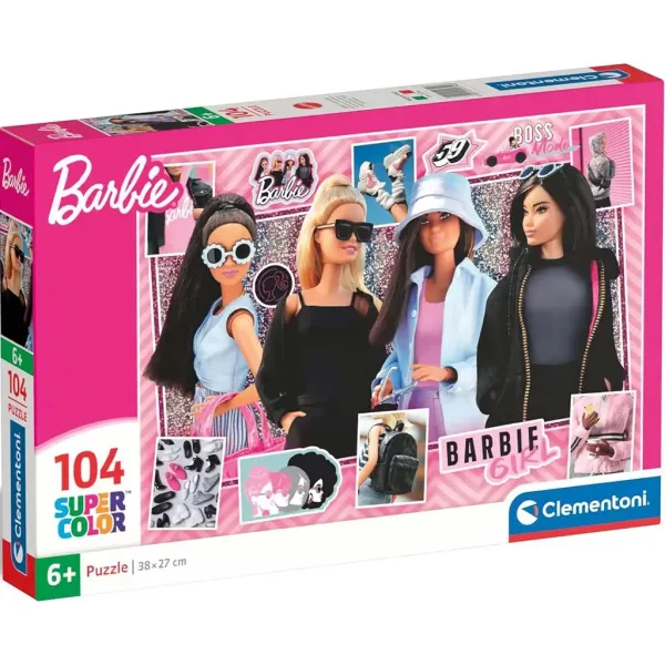 Modne Barbie lutke 104-dijelni Supercolor puzzle - Clementoni slika 1