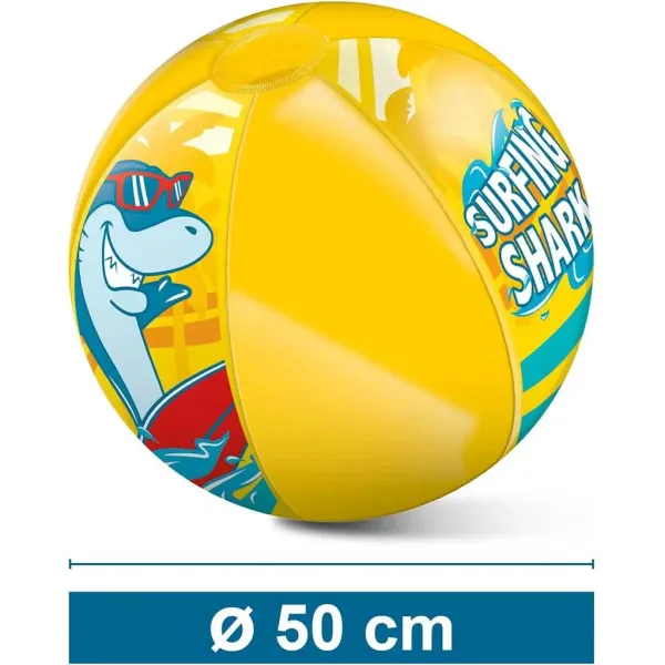 Napuhavajuća lopta za plažu s uzorkom morskog psa 50 cm - Mondo Toys slika 3