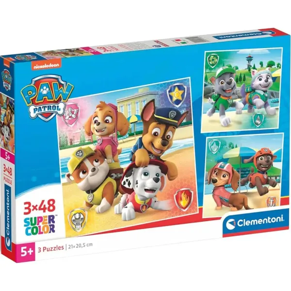 Paw Patrol 3x48 komada Supercolor puzzle - Clementoni slika 1