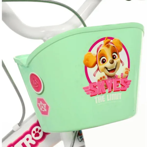 Paw Patrol Skye dječji bicikl 14” s košarom i sjedalicom za lutku u ružičasto-menta zelenoj boji – Dino Bikes bicikl slika 3
