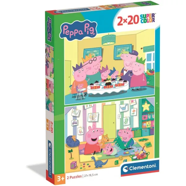 Peppa prase 2x20-dijelne Supercolor slagalice - Clementoni slika 1
