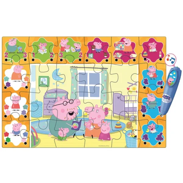 Peppa prase interaktivna 24-dijelna podna slagalica - Clementoni slika 3