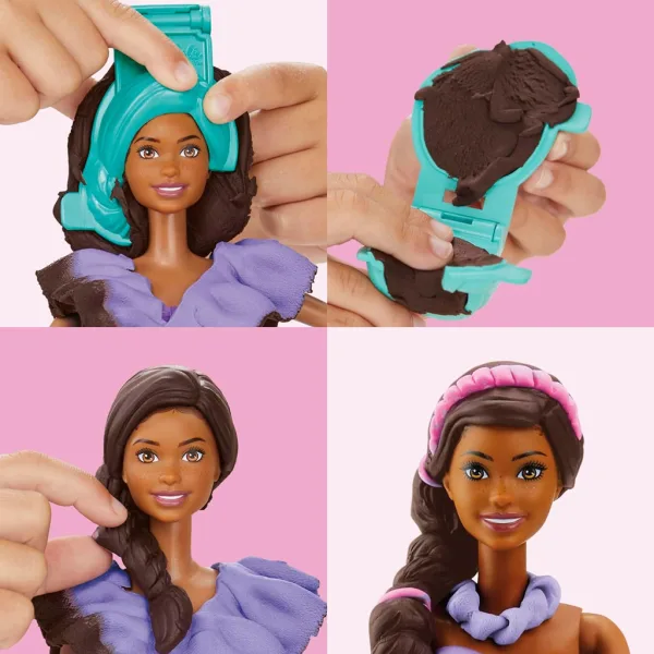 Play-Doh: Barbie Fashionista komplet s glinom za izradu haljina s volanima i lutkom - Hasbro slika 3