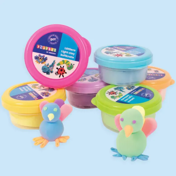 PlayBox: Set plastelina u pastelnim bojama u posudama, 6x14 grama slika 2
