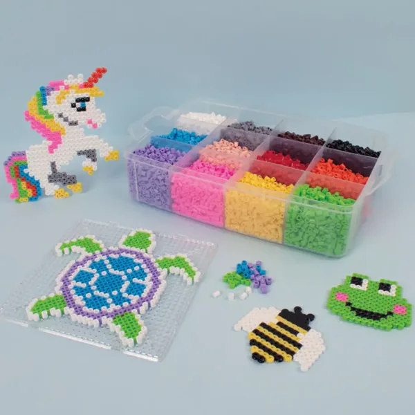 PlayBox: 5 mm MIDI perle za glačanje u 12 boja u kutiji za pohranu, 12000 komada slika 2