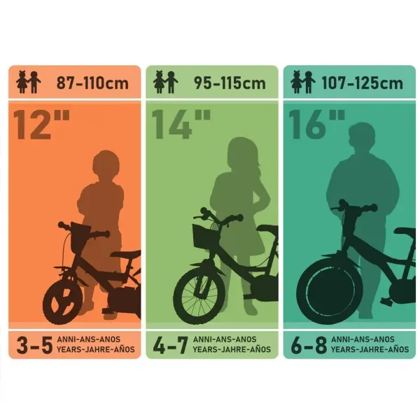 R88 dječji bicikl 16” s držačem za bočicu i pomoćnim kotačima u narančasto-crnoj boji – Dino Bikes bicikl slika 4