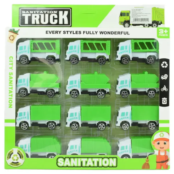 Sanitation Truck: Set od 12 kamiona za prijevoz otpada 1/64 slika 5