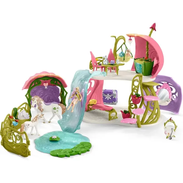 Schleich: Bayala - Sjajna kuća cvijeća s jednorozima, stajom i jezerom, set za igru (42455) slika 2