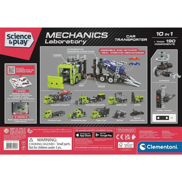 Science & Play: Mehanička radionica - Dvospratni transporter za automobile set za izgradnju - Clementoni slika 2
