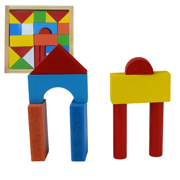 Set od 24 šarene drvene građevinske kocke u kutiji slika 3