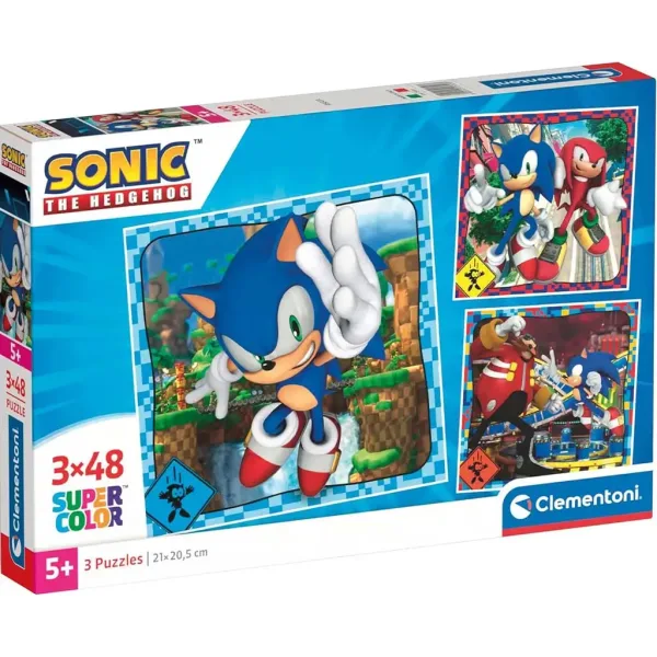 Sonic 3x48 komada Supercolor puzzle - Clementoni slika 1