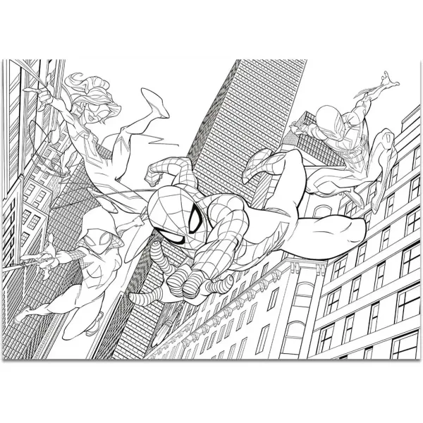 Spider-Man 2 u 1 maxi 4x48 komada puzzle i bojanka 35x25 cm - Lisciani slika 3