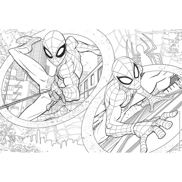 Spider-Man 2 u 1 maxi puzzle 2x60 komada i bojanka 50x35cm - Lisciani slika 3