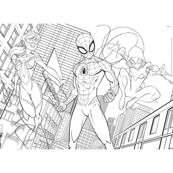 Spider-Man 2 u 1 maxi slagalica od 60 dijelova i bojanka 70x50 cm - Lisciani slika 2