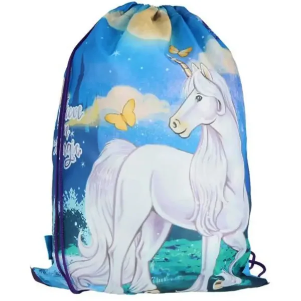 Spirit: Bijela torba za tjelesni, sportska torba s jednorogom 47x34cm slika 1