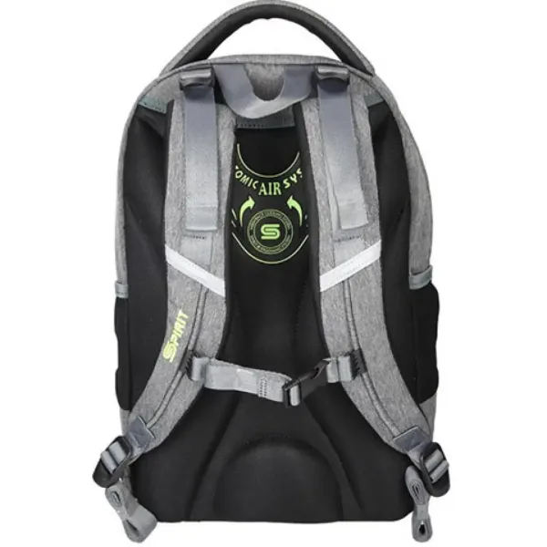 Spirit: Urbana siva-crna-žuta ergonomska školska torba, ruksak 46x33x22cm slika 2