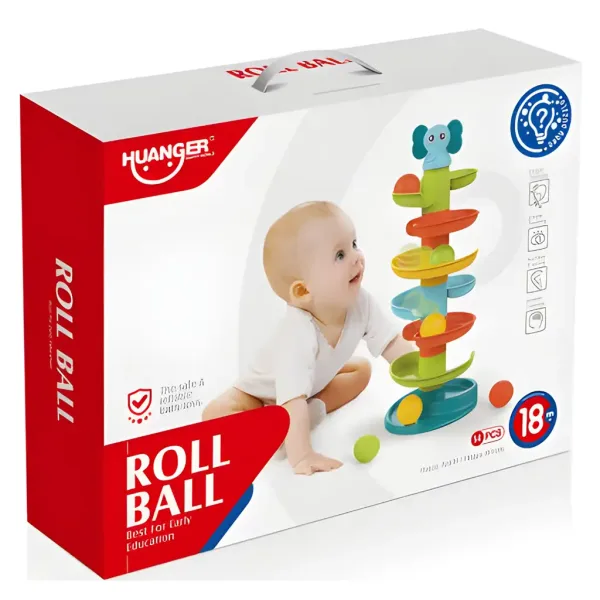 Happy World: Vesela staza za kuglice sa slonom, 47 cm slika 4