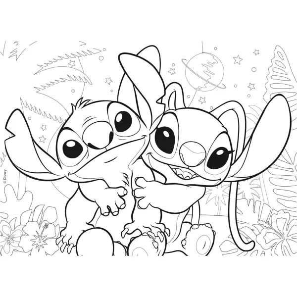 Stitch 2 u 1, puzzle od 24 dijela i bojanka 35x25 cm - Lisciani slika 3