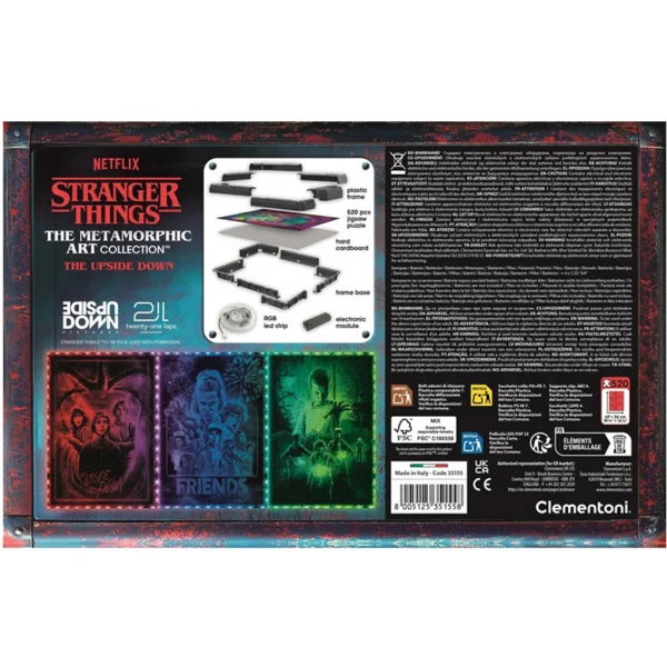 Stranger Things slagalica od 520 dijelova s okvirom i RGB LED rasvjetom – Clementoni slika 3