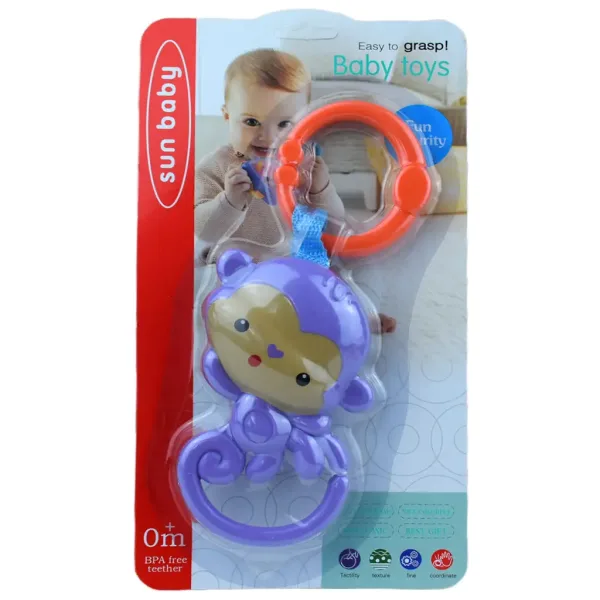 Sun Baby: Veseli ljubičasti majmun BPA-free dječja zvečka slika 4