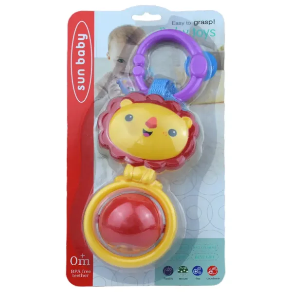 Sun Baby: Veseli lav BPA-free dječja zvečka s rotirajućom kuglom slika 3