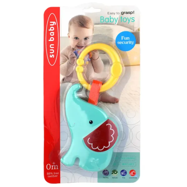 Sun Baby: Veseli slon BPA besplatna plava beba zvečka slika 4