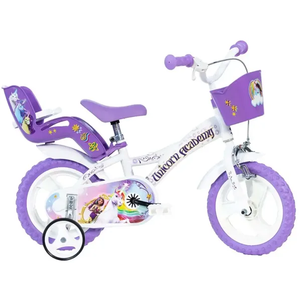 Unicorn Akademija bijelo-ljubičasti bicikl veličine 12 - Dino Bikes bicikl slika 1