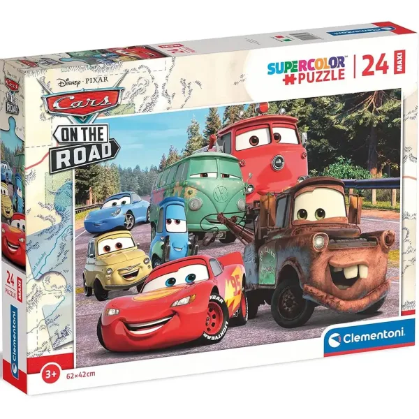 Autići Na cesti 24 komada maxi supercolor puzzle - Clementoni slika 1