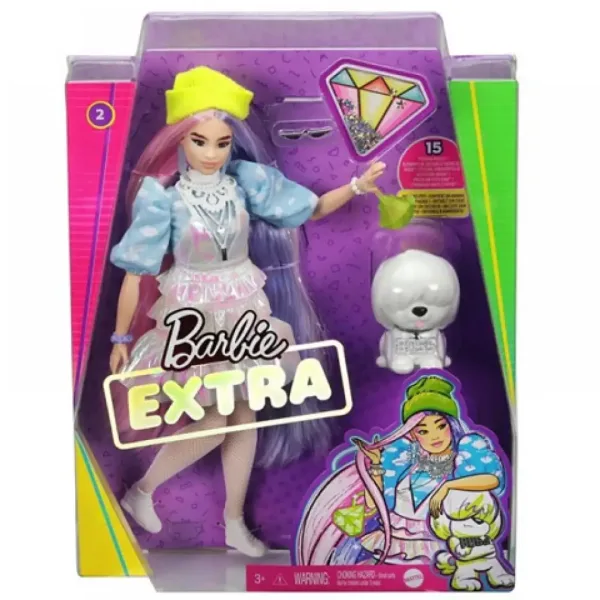 Barbie Extra: Lutka u sjajnoj haljini s ljubimcem - Mattel slika 1