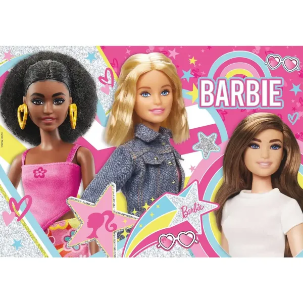 Barbie najbolje prijateljice, sjajni puzzle od 108 dijelova, 50x35 cm - Lisciani slika 2