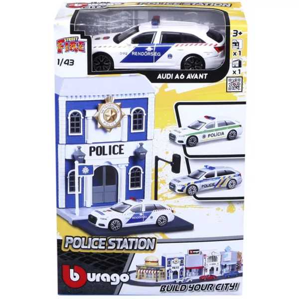 Bburago city - Audi A6 policijski auto i policijska postaja 1 /43 slika 2