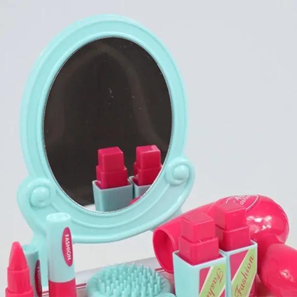 Beauty set s toaletnim stolićem s ogledalom i šminkom u kutiji za pohranu slika 5