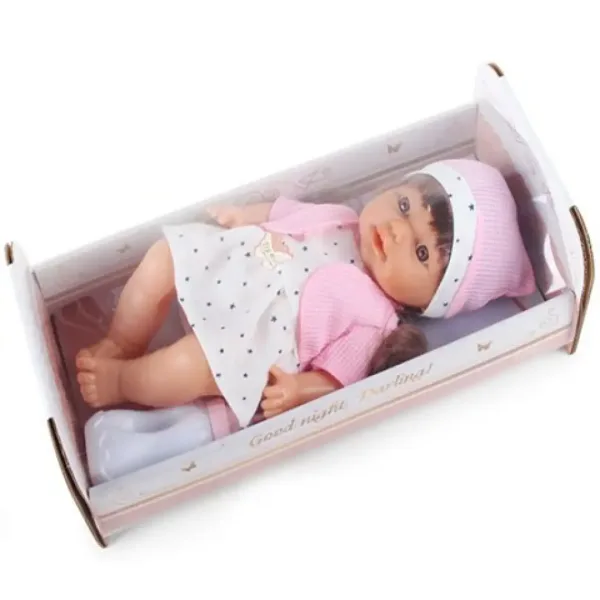 Cureći plač u zvjezdastoj haljini s zvukom i krevetićem 30cm slika 2