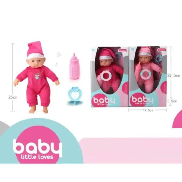 Beba u pidžami sa dudom i bočicom za bebe u dvije verzije slika 2