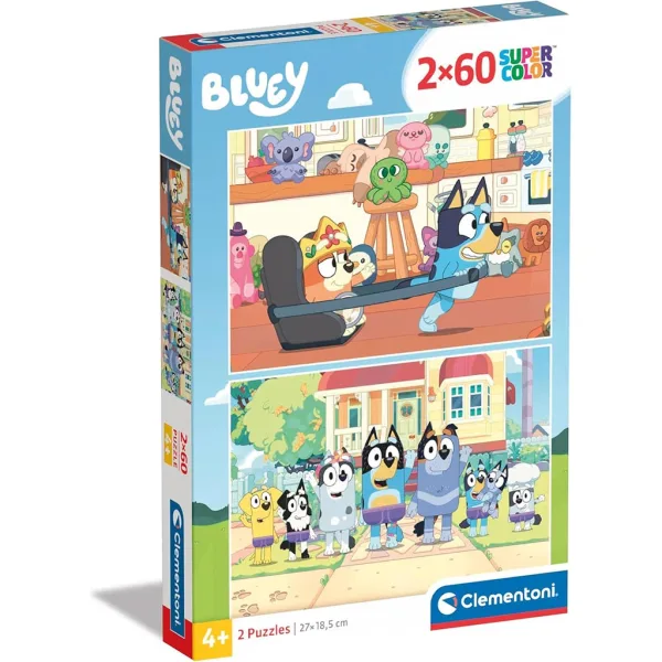 Bluey 2x60kom supercolor puzzle - Clementoni slika 1