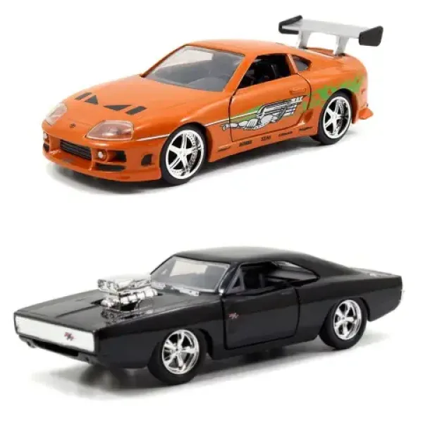 Brzi i žestoki: Dvostruki paket metalnih vozila Dodge Charger R/T i Toyota Supra 1/32 - Simba Toys slika 2