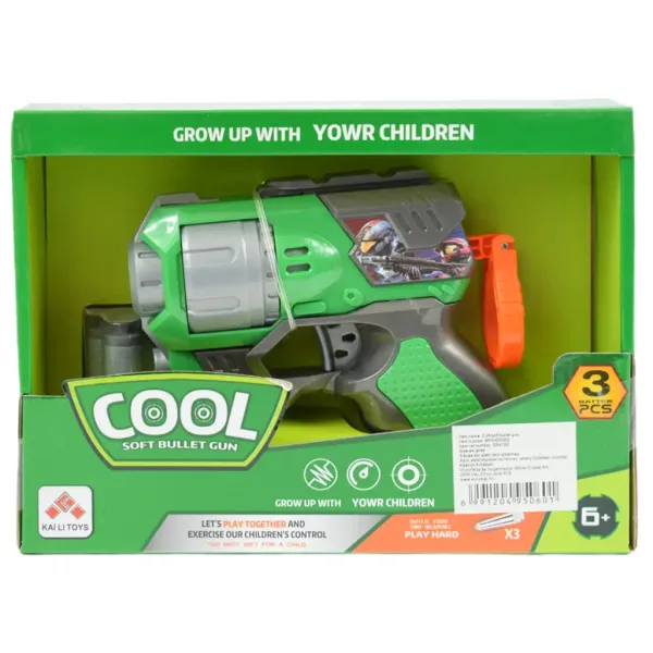 Cool Soft Bullet Gun: Mala spužvasta puška sa patronama zelene boje 14cm slika 5