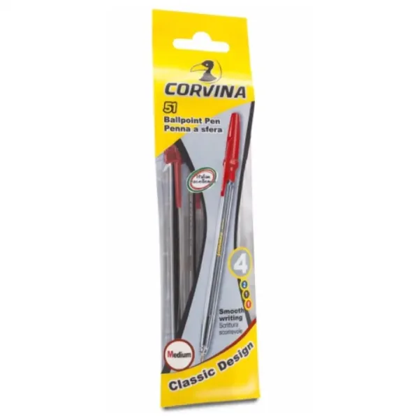Corvina 51 crvene kemijske olovke 4kom - Carioca slika 1