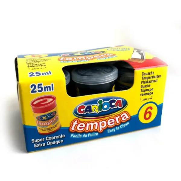 Crna tempera u posudi 6x35 g - Carioca slika 2