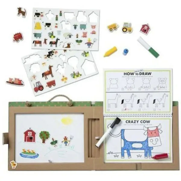 Crtanje koje se može izbrisati, set za igranje magnetska farma - Melissa & Doug slika 2