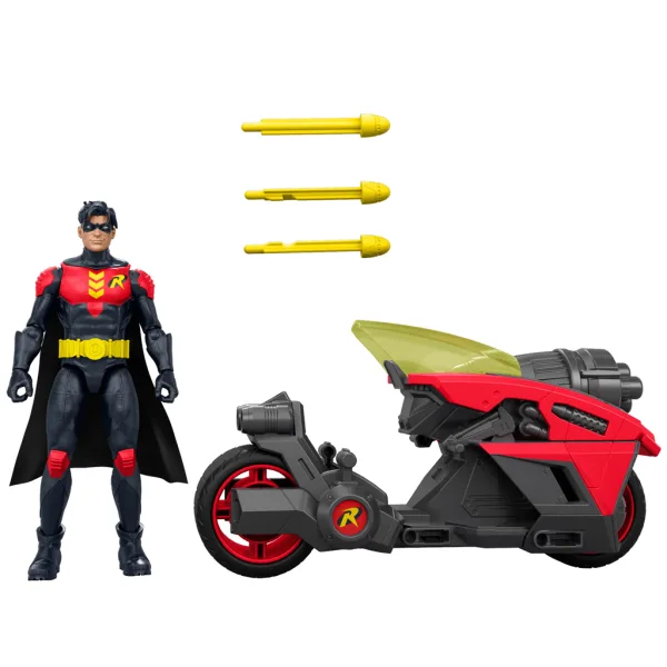 DC Robin akcijska figura s motorom i ispaljivačima raketa – Mattel slika 4