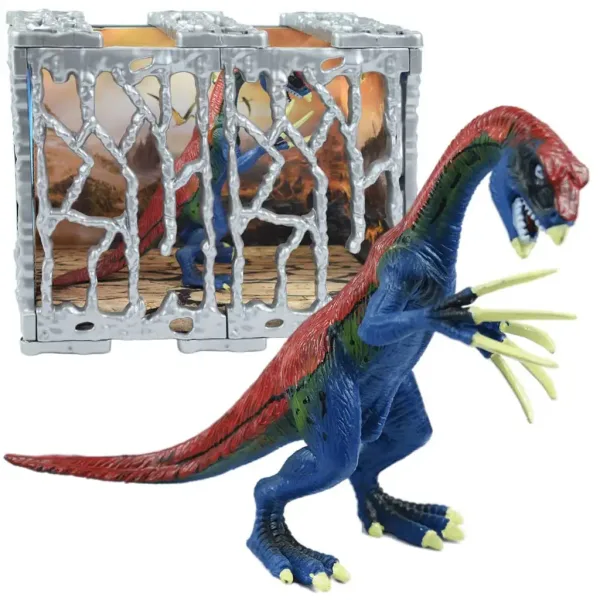 Dino World: Detaljna figura dinosaura Therizinosaurusa od 20 cm u kavezu slika 2