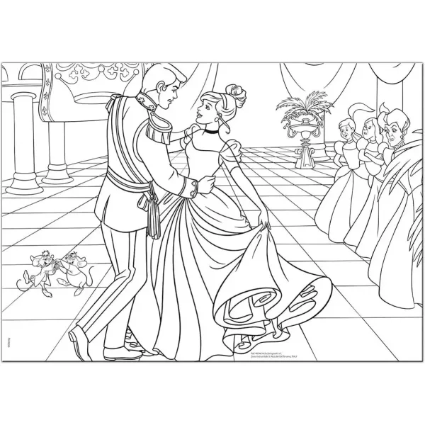 Disney Pepeljuga 2 u 1, maxi slagalica od 35 dijelova i bojanka 70x50 cm – Lisciani slika 2