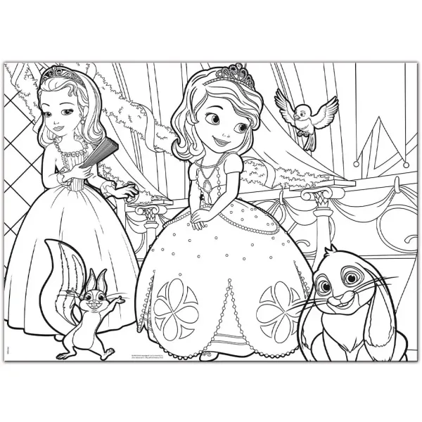Disney Sofia princeza 2 u 1 maxi slagalica od 60 dijelova i bojanka 70x50 cm - Lisciani slika 2