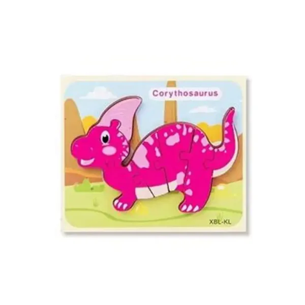 Drvena slagalica oblika dinosaura u nekoliko verzija slika 3