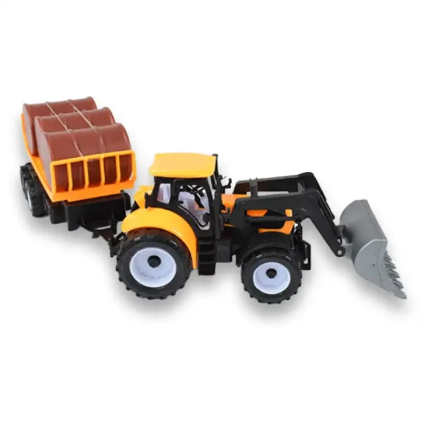 Engineering Truck: Bager traktor sa prikolicom i bačvama u raznim verzijama 43cm slika 3