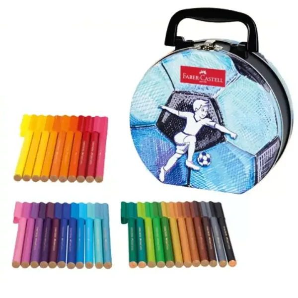 Faber Castell: Set flomastera s nogometnim motivom Connector, 33 komada, u metalnoj kutiji slika 2