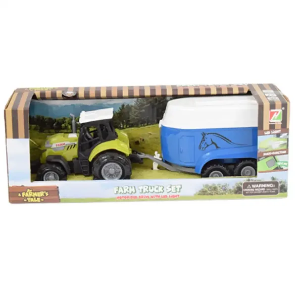 Farm Truck: Traktor za konje sa prikolicom, svjetlom i zvukom 23cm slika 4