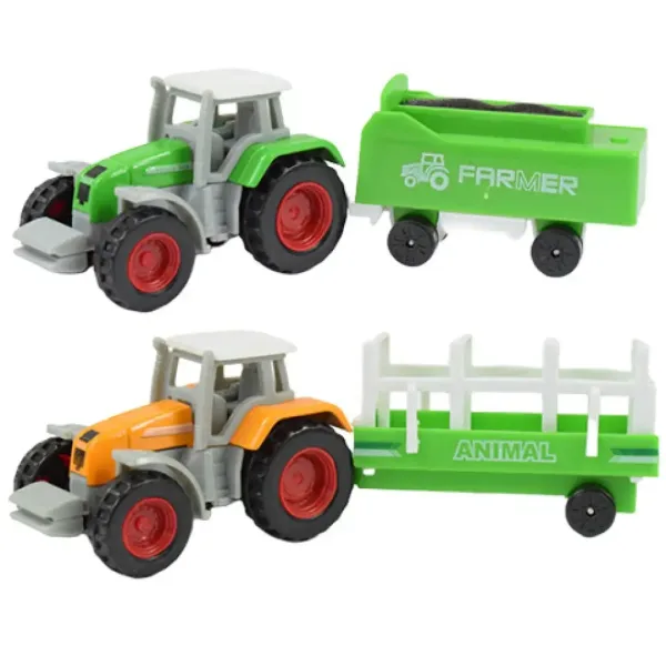 Farm World: Set od 4 poljoprivredna traktora s prikolicom 1/64 slika 3